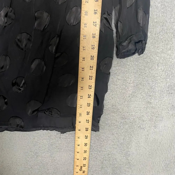 Boden womens black polka dot long sleeve blouse career contemporary keyhole 10L - Picture 9 of 10